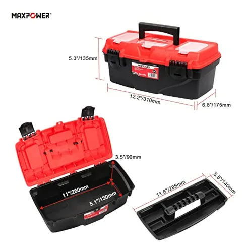 Maxpower 13-inch Tool Box, Small Toolbox With