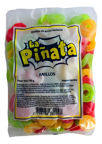 Gomitas La Piñata Anillos X700 G - Cotillón Waf