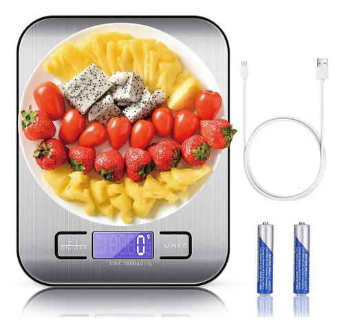 Báscula Cocina Digital Pantalla Lcd Acero De Alta Precisión