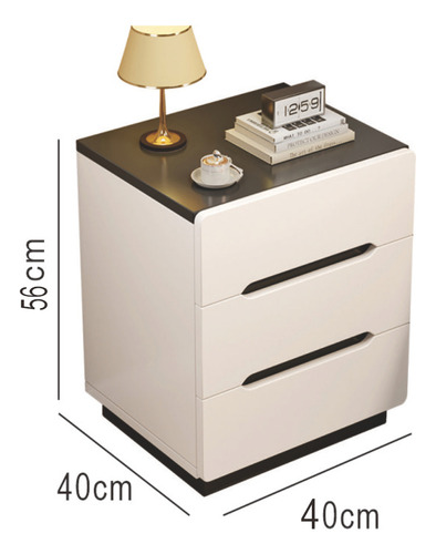 Mesa De Noche Minimalista Moderna 3 Cajones Mdf