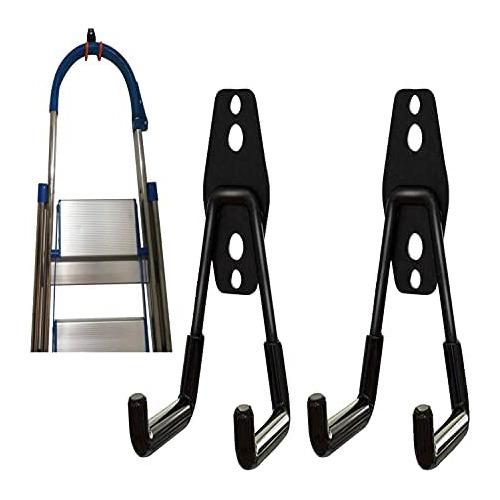 2 Ganchos Plegables Escalera Montados Pared, Ganchos Te...
