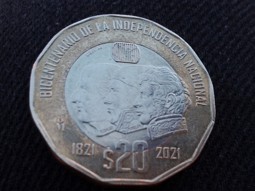 Moneda De 20$ Del Bicentenario De La Independencia Nacional 
