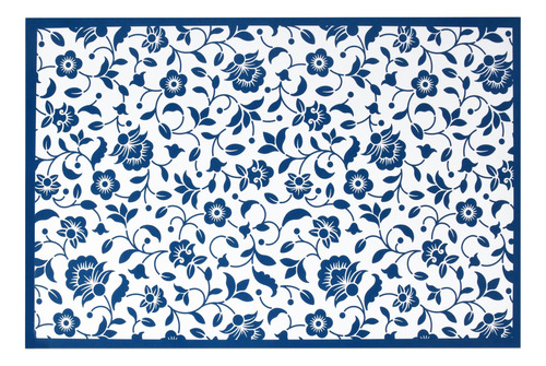 50 Mantel Individual Desechabl Papel Floral Azul 11 X 17 
