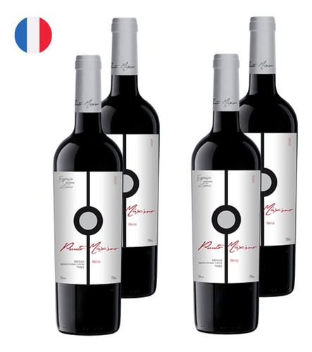 Kit 4 Vinhos Punto Máximo Bordeaux Merlot Tinto França 750ml