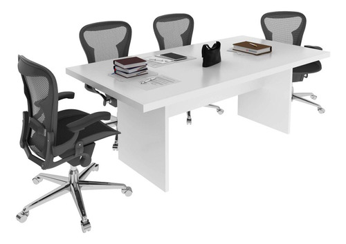 Mesa De Reunião Escritório Me4119 Branco Tecnomobili