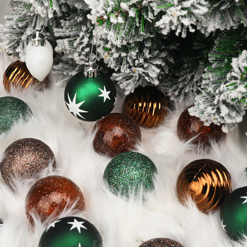 Adornos De Navidad 35 Bolas Inastillables Verde Y Dorado