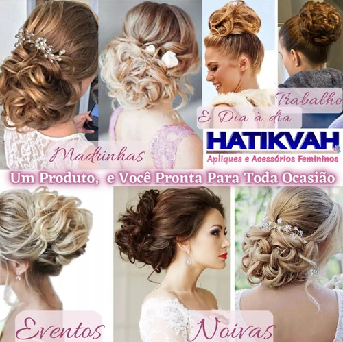 Coque Grego Aplique Cabelo Penteado Elegante Trabalho Igreja