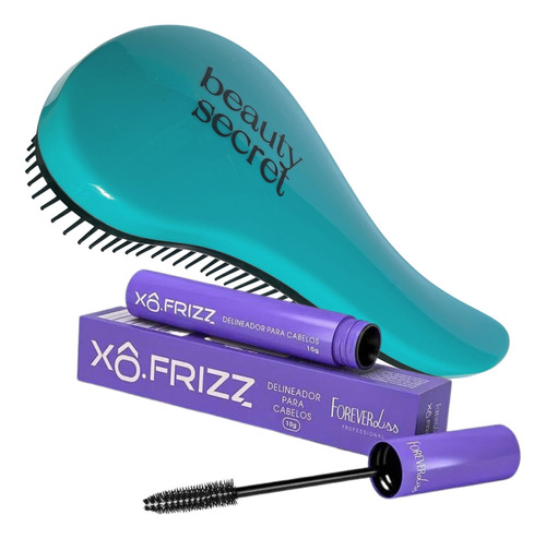 Kit Modelador De Fios Forever Liss Xô Frizz + Escova Magica