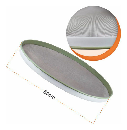 Peneira Galvanizada Com Tela Expandida Para Fubá - 55cm