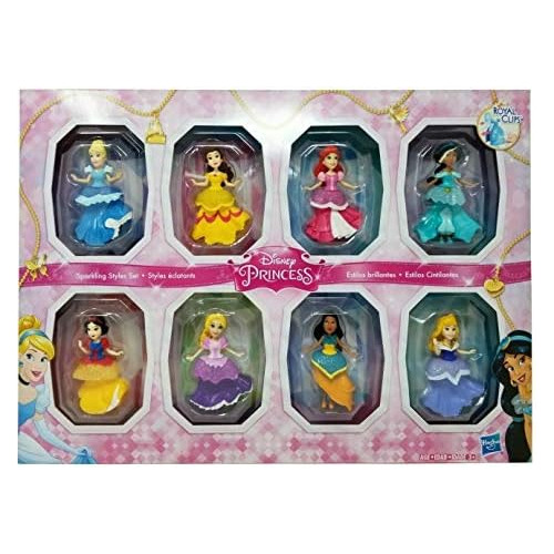 Princesses Sparkling Styles - Juego De 8 Muñecas Peque...