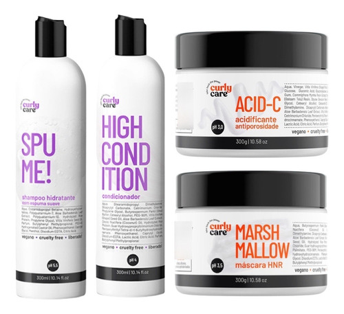 Kit Curly Care Spume, High Condition, Acid-c E Marshmallow