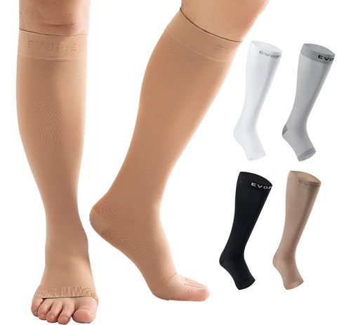 Evopleci Calcetines De Compresion De Punta Abierta De 20-30 