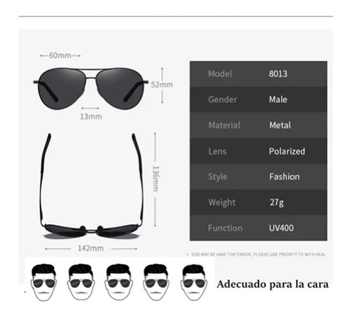 Imagen 4 de 9 de Gafas De Sol 100% Originales De Aluminio Polarizadas