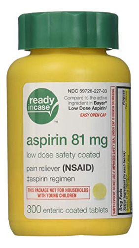 Tabletas Aspirin Life Extension 81 Mg 300 Tabletas