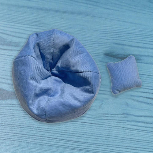 Sofá En Miniatura Con Almohada, Decoración Para Sala Azul
