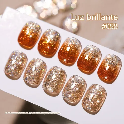 Esmalte Em Gel Com Glitter Dourado Xeijayi 1 Peça Me058 Dourado