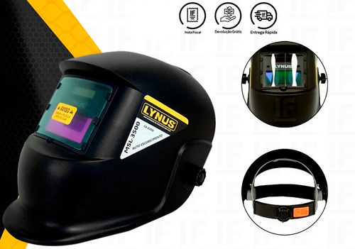 Imagem 2 de 5 de Mascara De Solda Escurecimento Automatico Fixa 3 A 11 Lynus