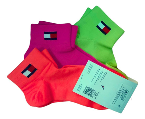 Medias Cortas Tommy Hilfiger Neon Packx3