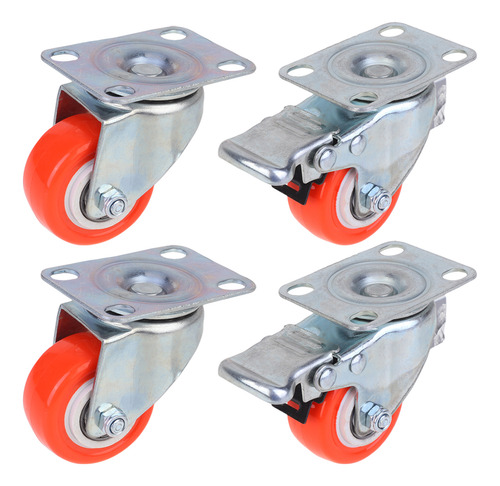 Rueda De Poliuretano Tool Cart Casters, 4 Unidades