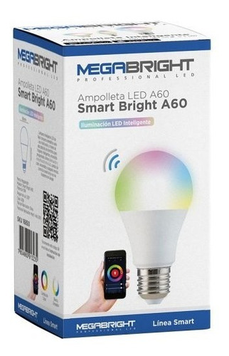 Imagen 2 de 5 de Pack 2un Ampolleta Led Smart Wifi A60 Google Play App Store