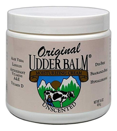 Original Udder Balm Crema Hidratante Sin Perfume Jar, 16 Oz