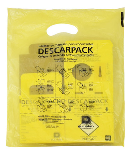 05 Caixas Coletora P/ Material Perfurocortante 3l Descarpack