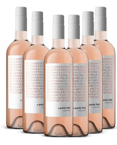 Caja X 6 Vinos Punto Final Rose 750 Ml Bodega Renacer