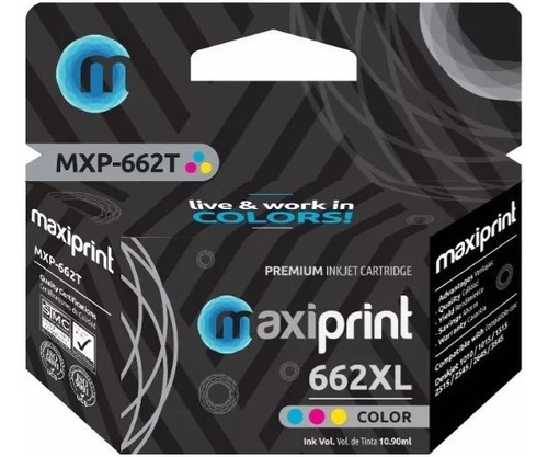 Cartucho De Tinta Maxiprint Hp 662xl Tricolor 