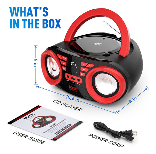 Reproductor De Cd Portátil Bluetooth Pyle-home Phcd22