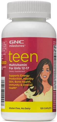 Multivitaminas Teen Para Niña 12-17 Gnc 120 Comprimidos Sabor Neutro