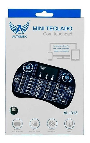 Imagem 6 de 6 de Mini Teclado Luminoso Touch Wireless S/fio Tv Smart Pc Game