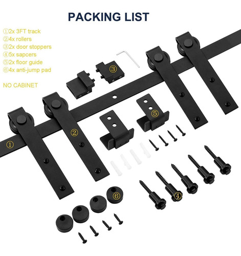 Imagen 6 de 6 de Easelife - Kit De Riel Para Puerta Corrediza Con Montaje Sup