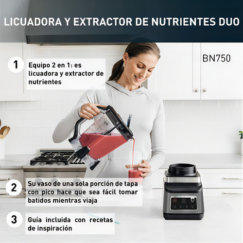 Liquidificador profissional Duo Ninja Auto-iQ com copo Nutri Bn750