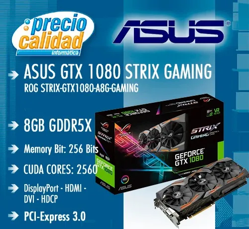 Placa Video Gtx 1080 Asus Strix Advanced Gaming 8gb Vr Ready