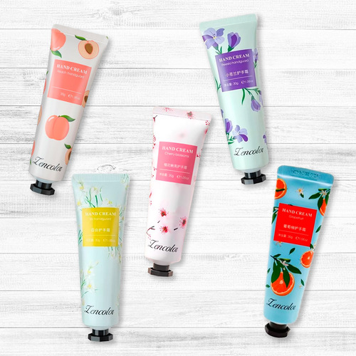 Set 5 Cremas Para Manos Suaves Combo A De Bolsillo Hidratante Reparadora Aroma De Frutas