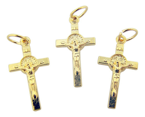 Lote De 3 Cruces De San Benito De Nursia, Crucifijo Pequeño 