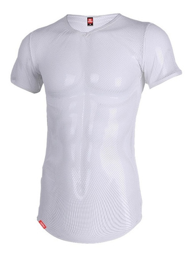 Camiseta De Tela Transparente Longline Masculina C85 Vcstilo