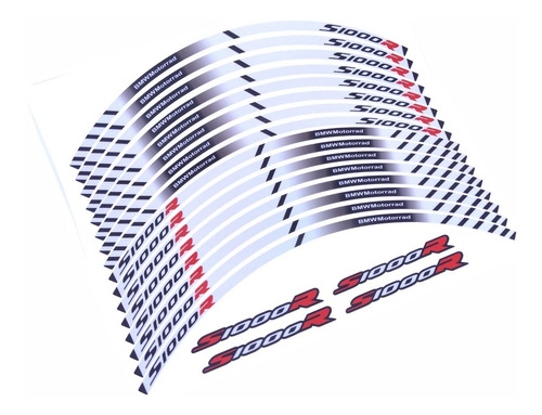 Kit Adesivos Friso Refletivo Roda Moto Bmw S1000r Fri029