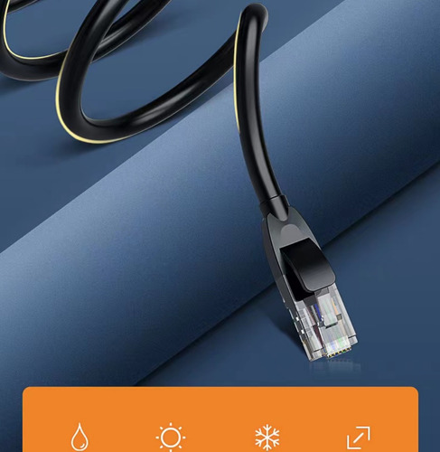 Cable Negro 15 Mts Categoría Cat6 Utp Rj45 Ethernet Internet