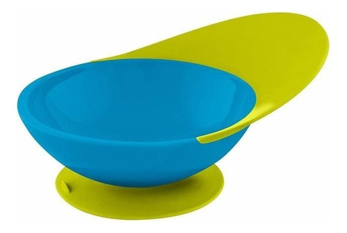 Bowl Plato Hondo Infantil Con Base De Succión Boon Color Azul/verde