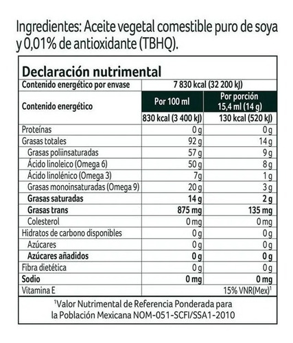 Aceite Puro De Soya Nutrioli 3 Botellas De 946 Ml C/u
