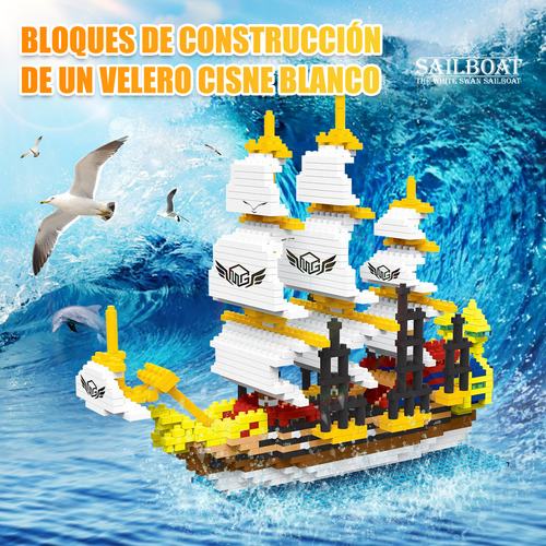 Juego De Bloques De Construcción Del Velero Blanco