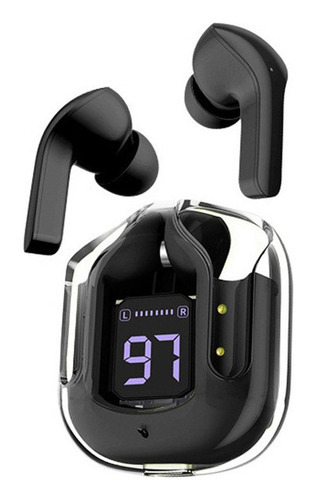 Audífonos Inalámbricos Bluetooth Screen Digital Tws Color Bright Black
