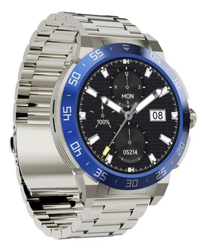 Reloj Inteligente Be-50 Smartwatch Color de la caja Blanco Color de la malla Plateado Color del bisel Azul Diseño de la malla Mesh