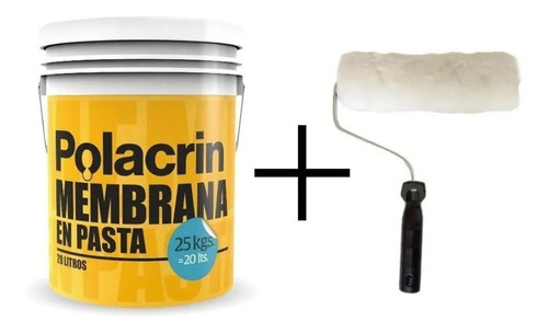 Membrana En Pasta Polacrin 20 Lts + Rodillo - Umox