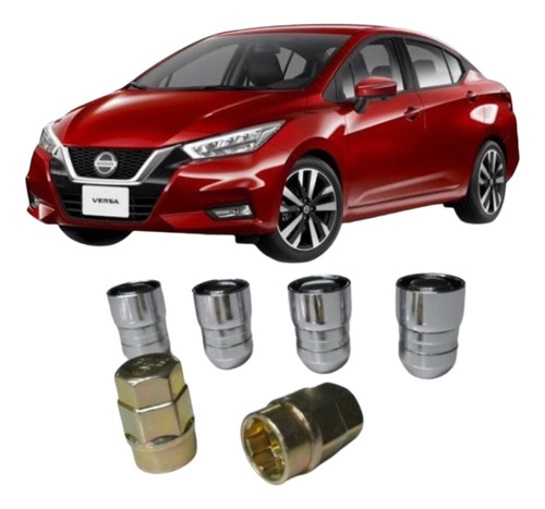 Set 4 Tuercas De Seguridad Nissan Versa 2020-2021 2 Llaves