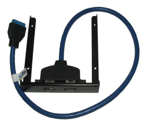 Nisuta Bracket Frontal Usb 3.0 2 Puertos Ns-slusb3f