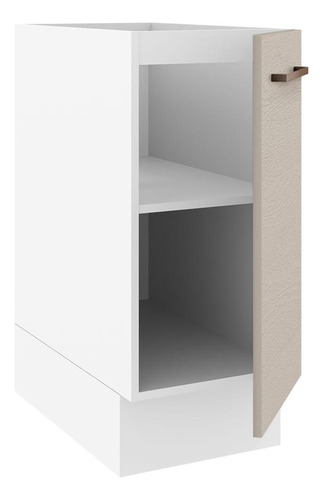 Gabinete Bajo Cocina Madesa Agata 35cm 1 Puerta Sin Encimera Color Blanco/Crema