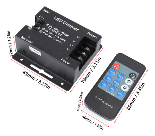 Led Dimmer Rf: Controle Remoto, Ajuste O Brilho, Dc