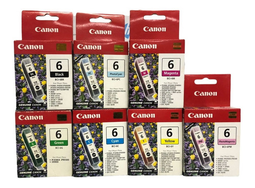 Pack Kit 7 Cartucho Canon Bci-6bk, M, Pc, G, C, Y, Pm 